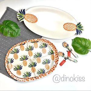 OPALHOUSE 7 piece Pineapple Serving Platters and Serveware Set